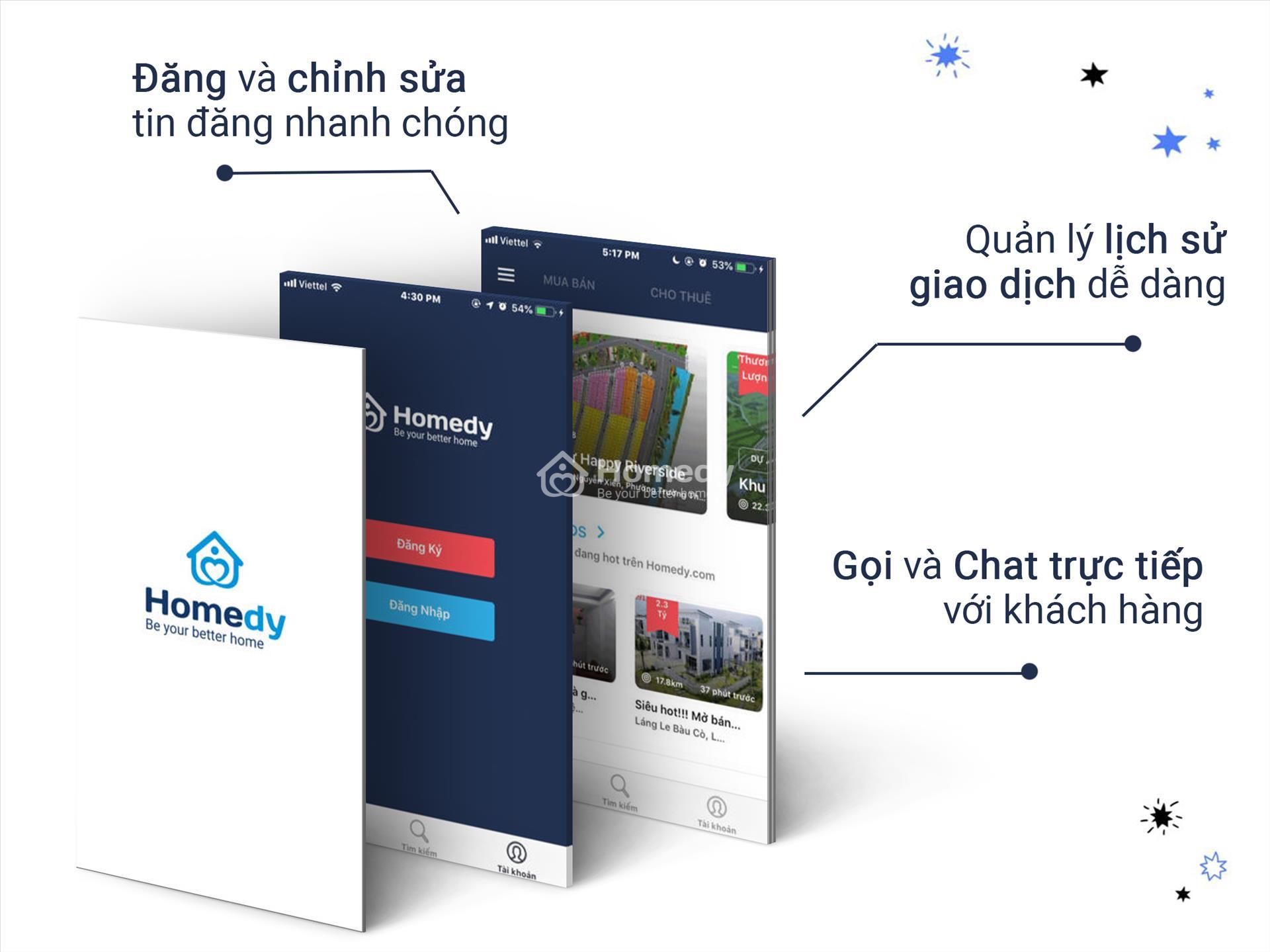 giao diện app của Homedy
