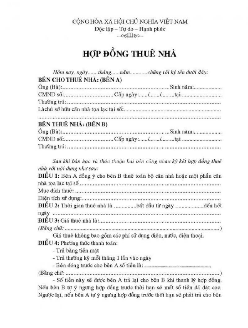 Hợp đồng thuê nhà chung cư
