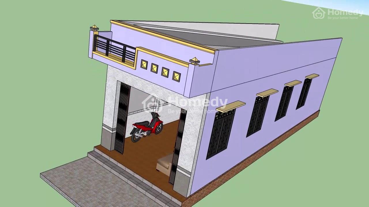 Mẫu 6 - Mẫu nhà cấp 4 đẹp, giá xây 100 triệu