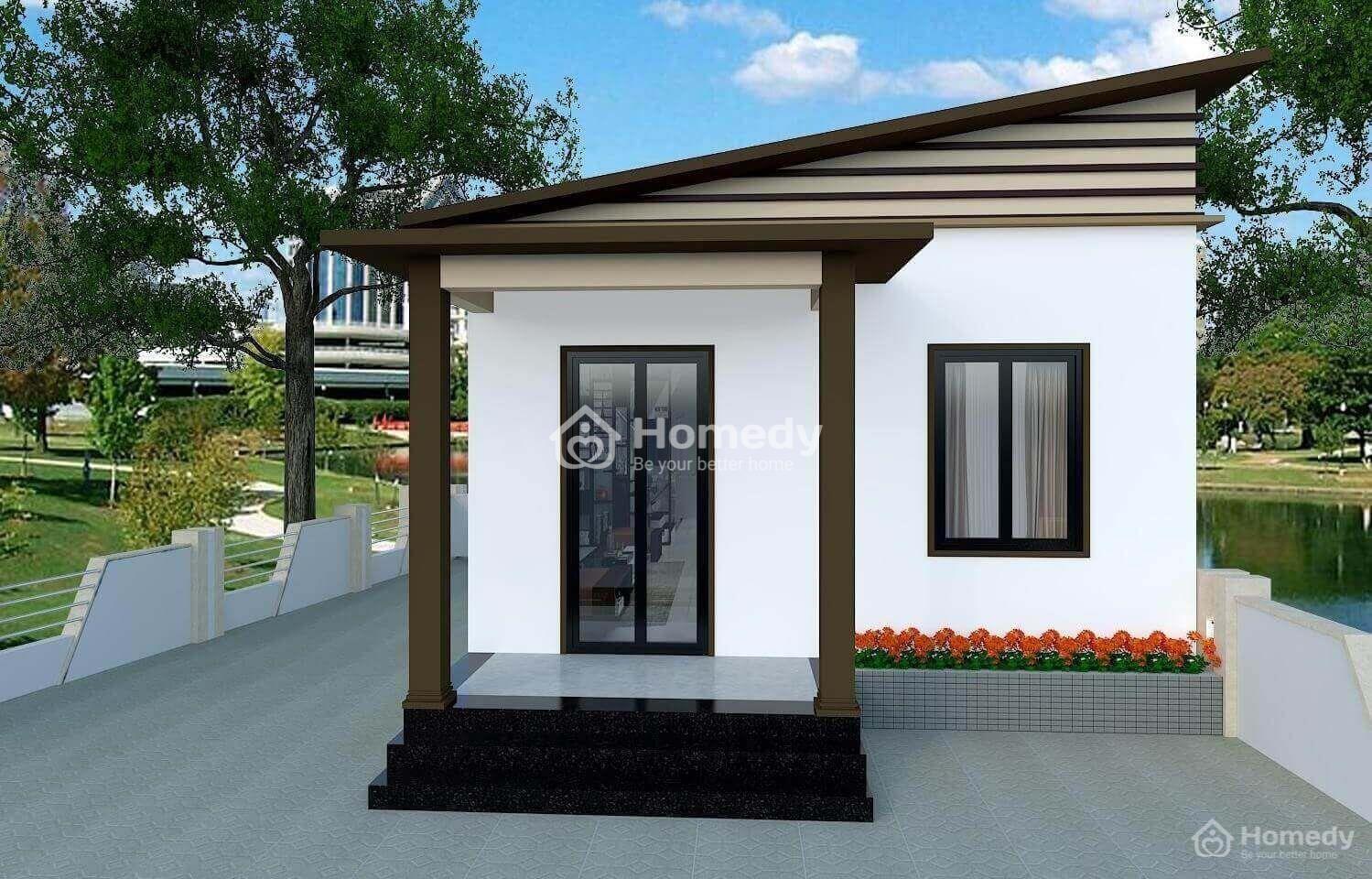 Mẫu 9: Mặt bằng nhà cấp 4 (6x8m) - Chi phí 150 triệu đồng 