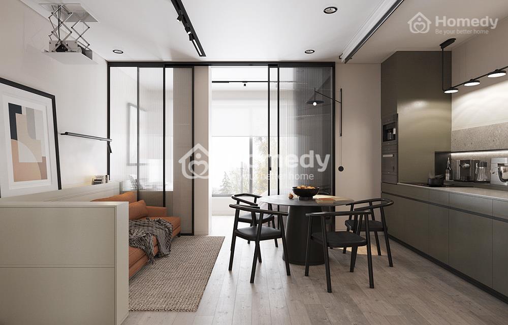 Thiết kế căn hộ chung cư chỉ 45m2 nhưng vẫn tạo cảm giác rộng rãi, thông thoáng
