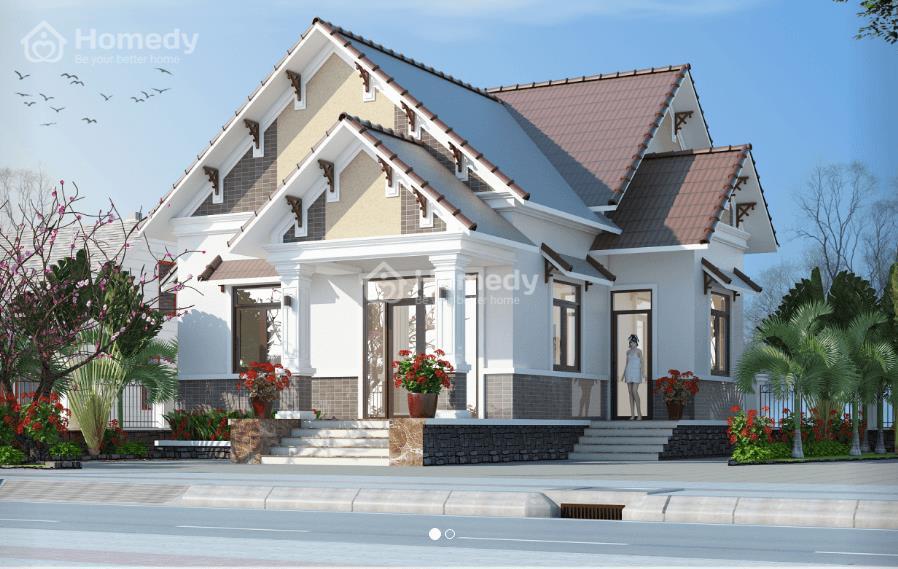 Mẫu thiết kế biệt thự mini 1 tầng mái Thái đẹp