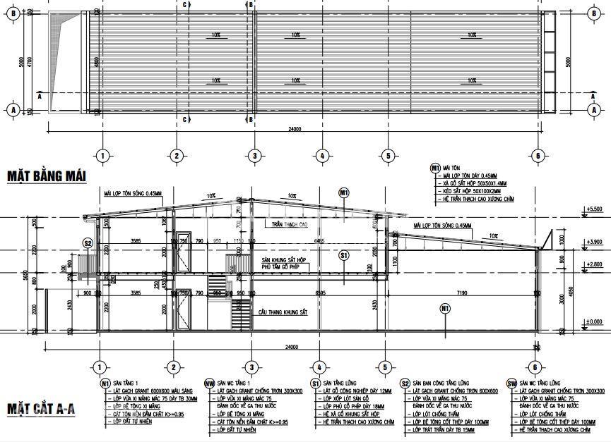 Thiết kế bản vẽ nhà khung thép dân dụng