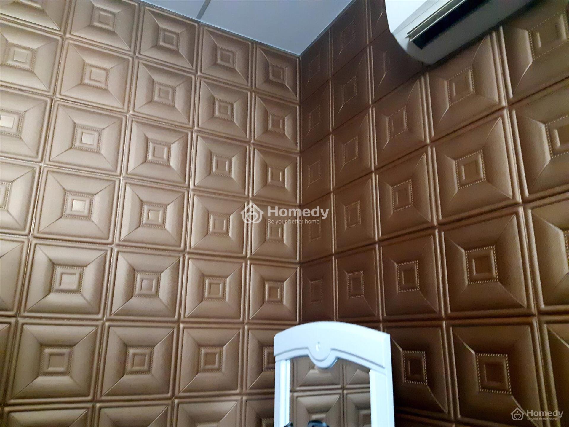 Xốp dán tường giả da 