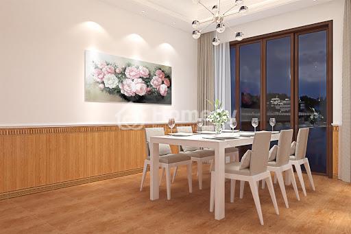 Không gian thêm sang trọng với gạch ốp tường giả gỗ