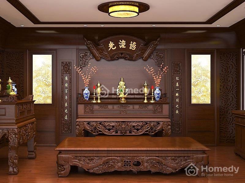 Lựa chọn kích thước bàn thờ treo, tủ bàn thờ dựa vào thước lỗ ban