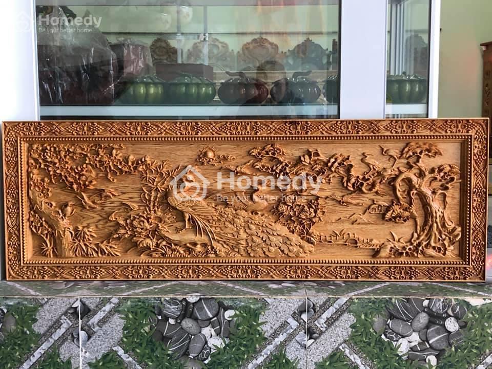 tranh gỗ điêu khắc uyên ương hồ điệp