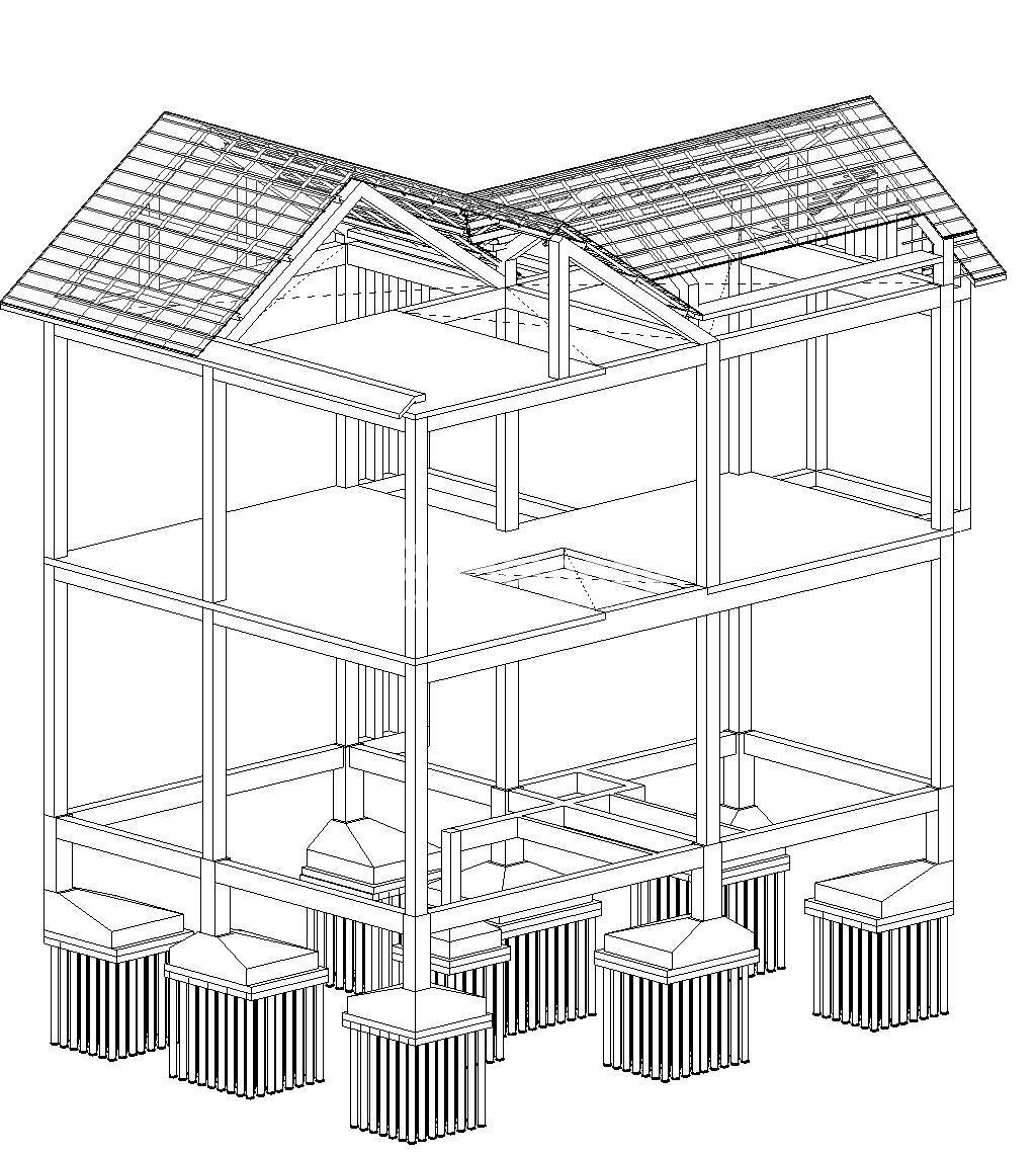 Bản vẽ nhà thép tiền chế 2 tầng