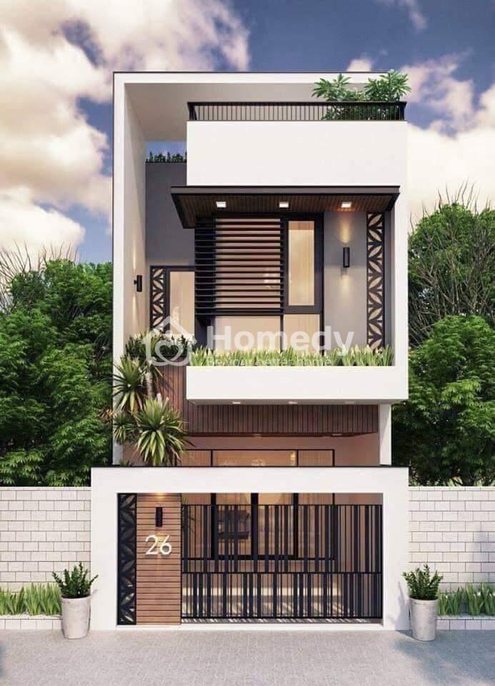 Mẫu nhà 2 tầng mang phong cách hiện đại