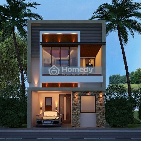 Mẫu nhà 2 tầng đẹp mái bằng