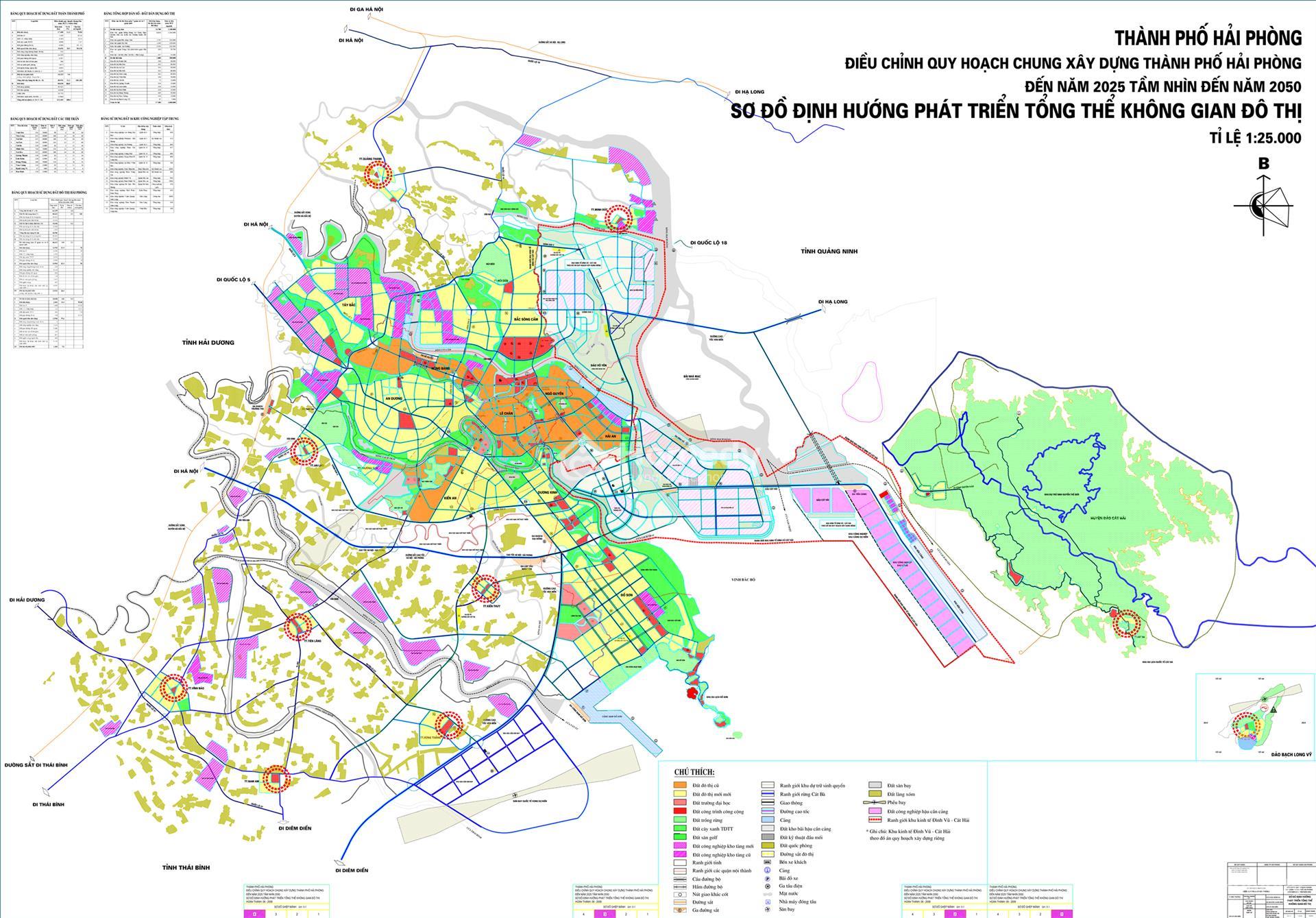 Bản đồ quy hoạch thành phố Hải Phòng phái triển không gian đô thị đến năm 2025 tầm nhìn 2050