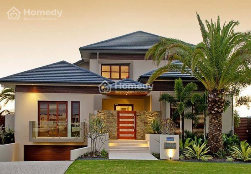 Mẫu nhà vườn đẹp 2 tầng mái Nhật