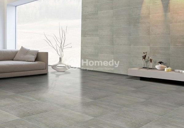 Phối màu gạch ốp tường phòng khách nhà ống trang nhã chất liệu gạch tự nhiên