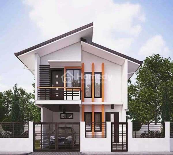 Xây nhà 2 tầng giá 700 triệu mái lệch