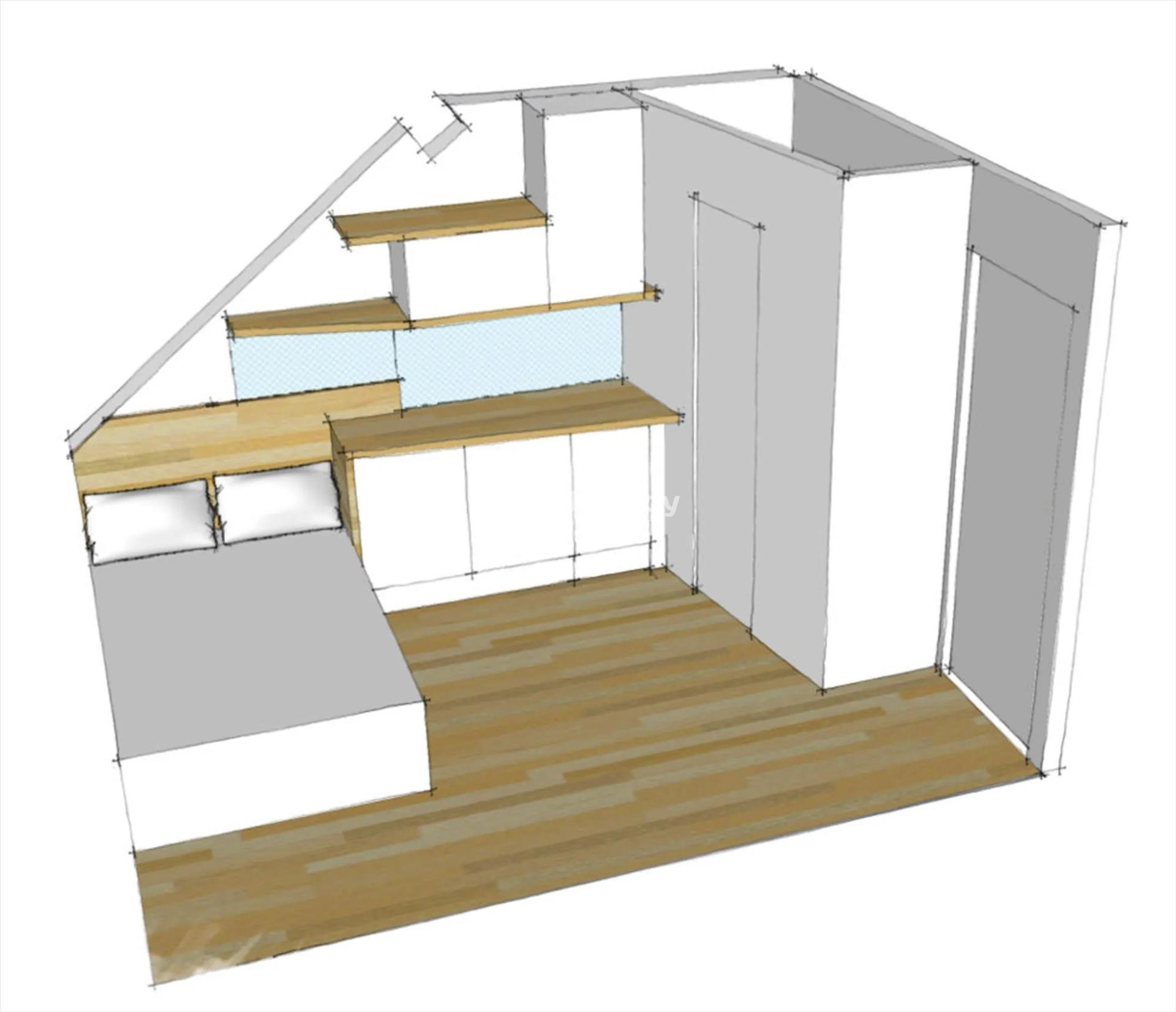 Bố trí căn hộ studio 9m2