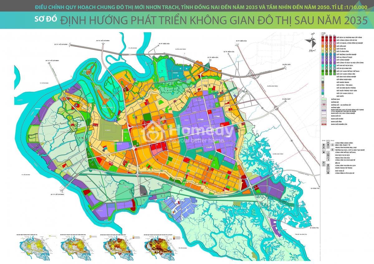 Bản đồ quy hoạch huyện Nhơn Trạch đến 2035, tầm nhìn 2050