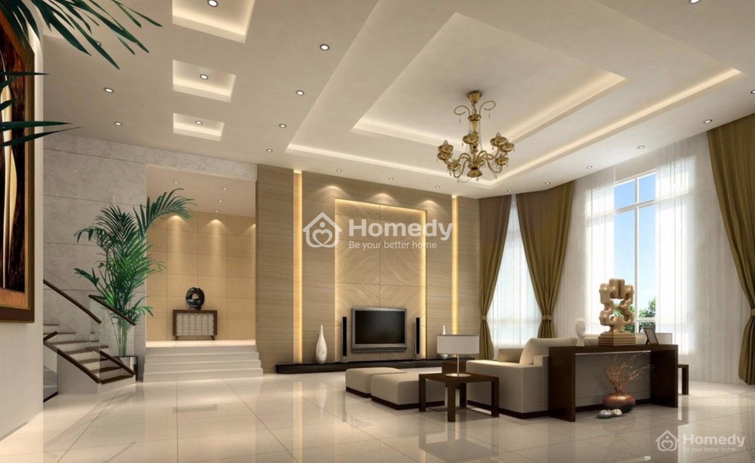 Trần thạch cao giật 3 cấp