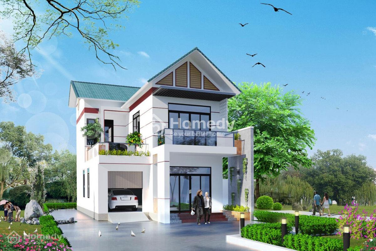Nhà mái thái 2 tầng hiện đại