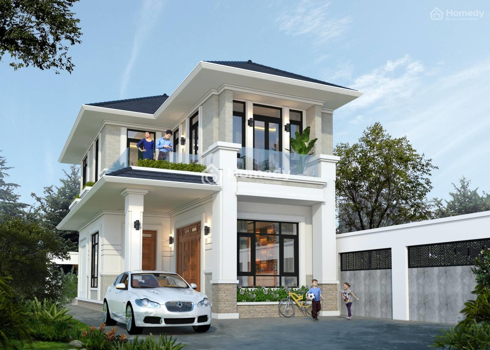 Nhà mái thái 2 tầng hiện đại