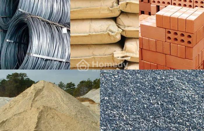 Chuẩn bị nguyên vật liệu xây dựng