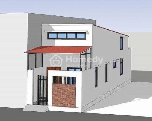 Thiết kế mặt tiền nhà cấp 4 mái tôn đơn giản
