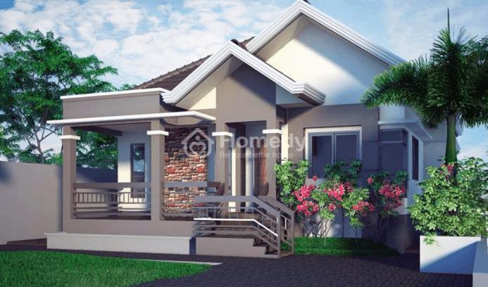Mặt tiền nhà cấp 4 đẹp hiện đại màu trắng xám