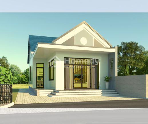 Mẫu thiết kế nhà cấp 4 mái tôn 2 phòng ngủ