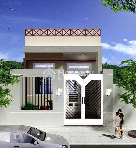 Căn nhà cấp 4 mái tôn 2 phòng ngủ phong cách hiện đại