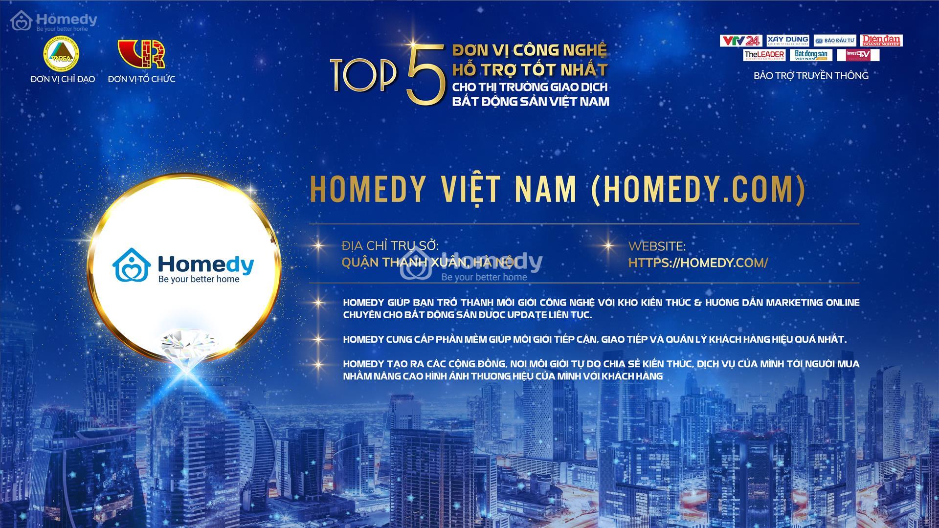 Homedy.com lọt Top 5 đơn vị công nghệ hỗ trợ tốt nhất cho thị trường BĐS