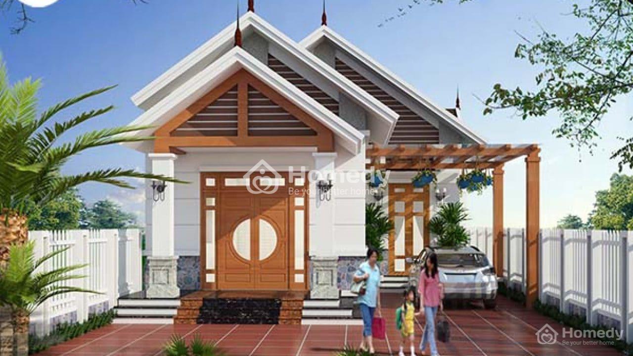 Mẫu nhà 1 tầng 3 phòng ngủ 100m2