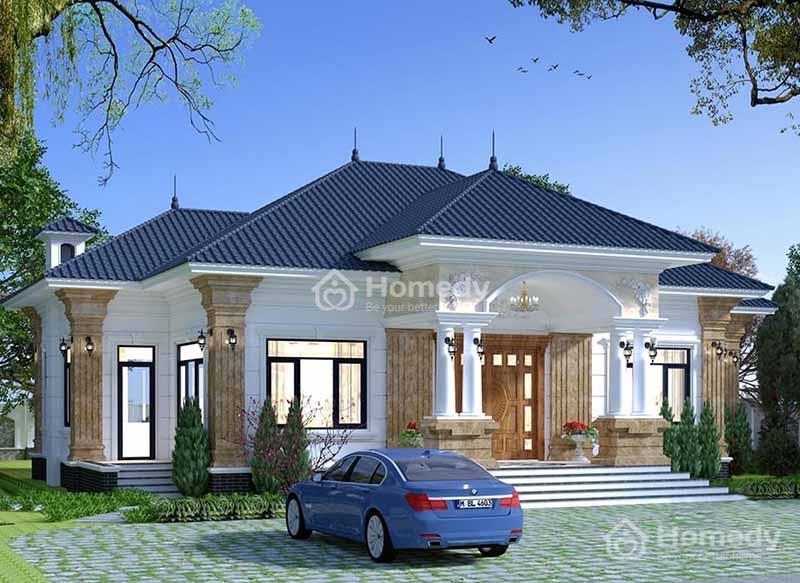 nhà mái nhật 1 tầng tân cổ điển