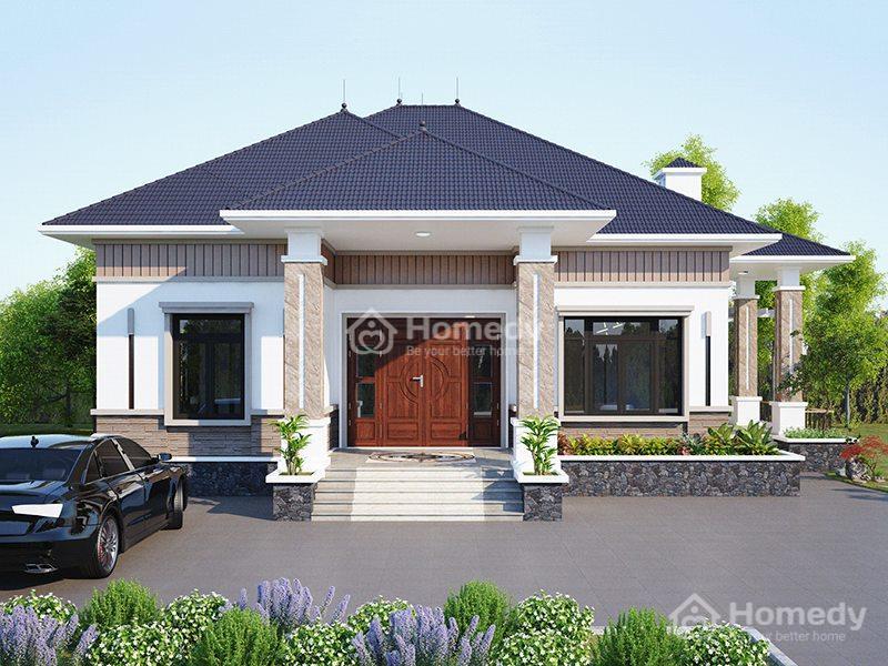 nhà mái nhật 1 tầng phong cách hiện đại
