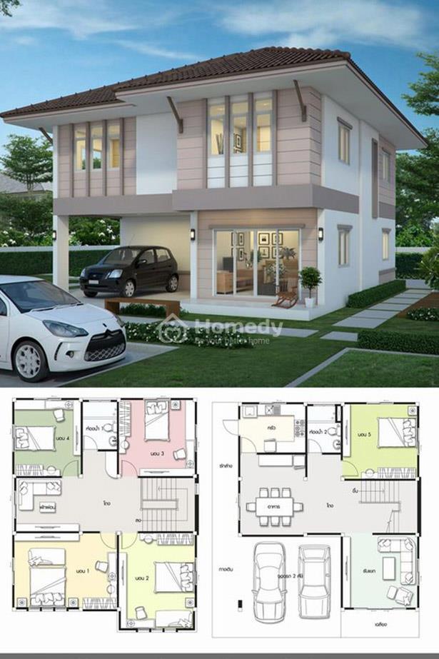 Mẫu nhà 2 tầng mái nhật hiện đại số 7