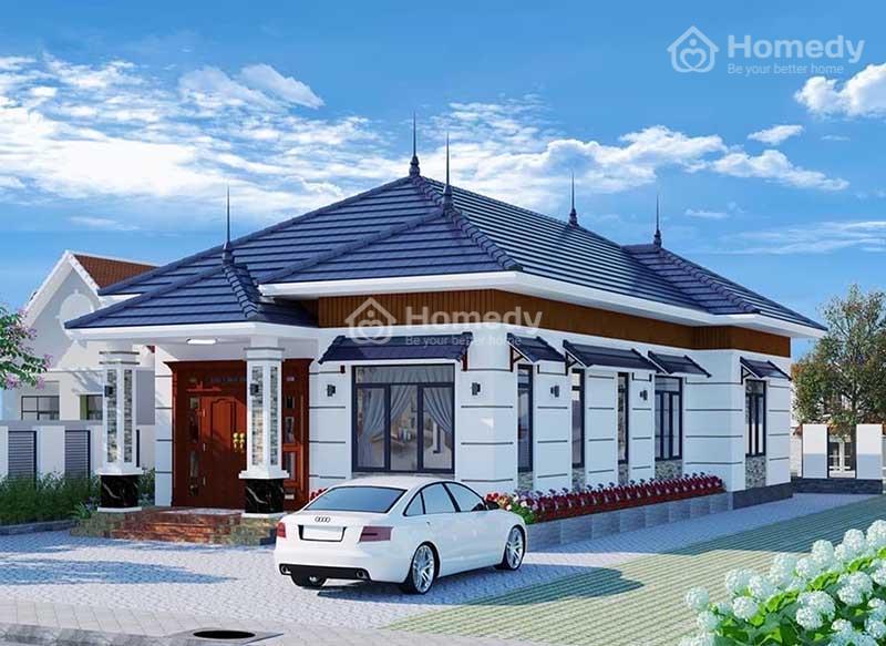 nhà cấp 4 mái nhật 3 phòng ngủ