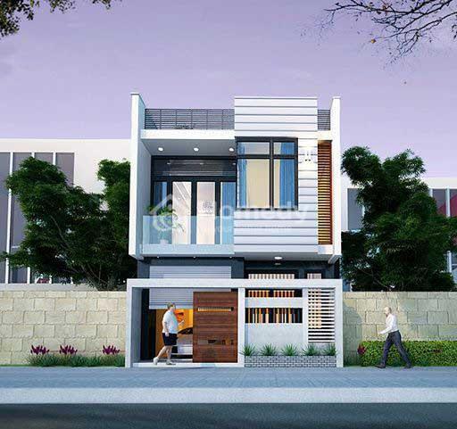 Mẫu nhà vuông 2 tầng 80m2 đẹp phong cách hiện đại