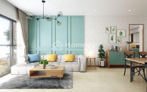Phòng khách 10m2 thông bếp