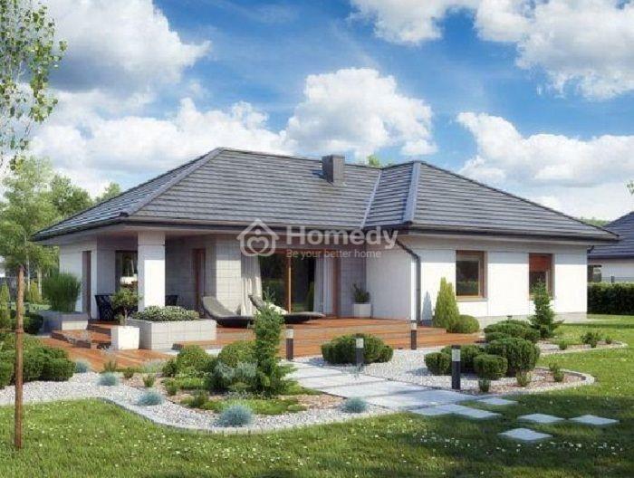Bản vẽ nội thất nhà chữ L 1 tầng 4 phòng ngủ đẹp