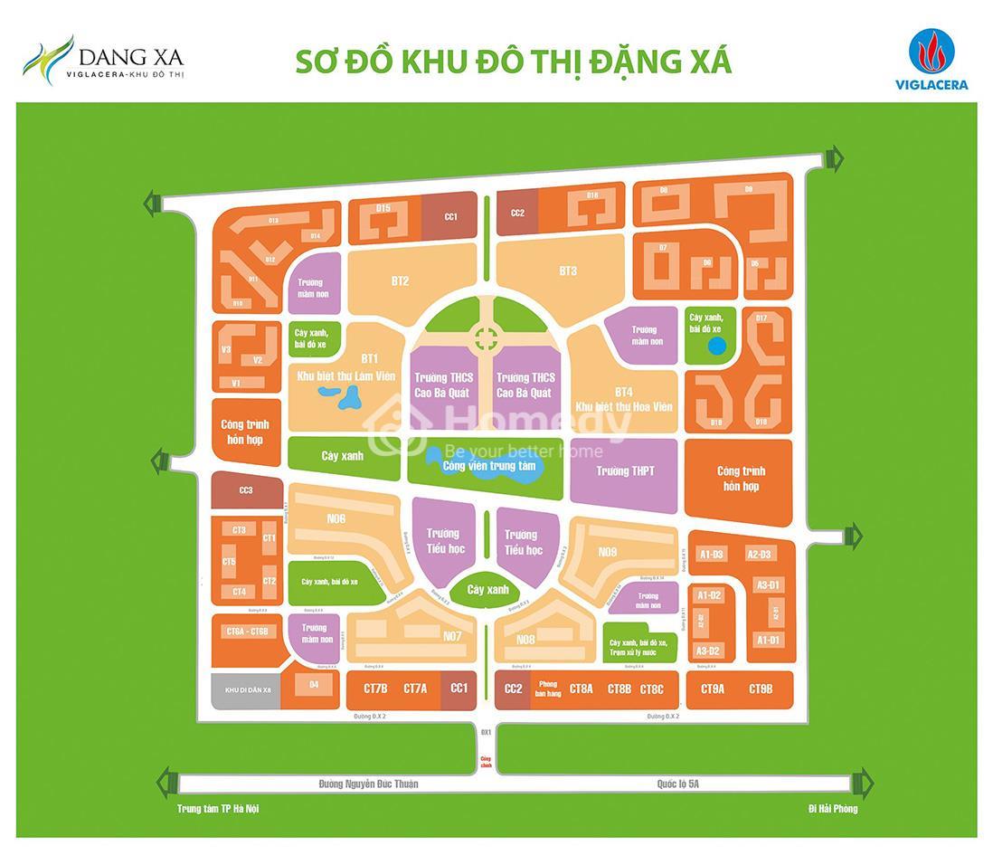 Sơ đồ Khu đô thị Đặng Xá