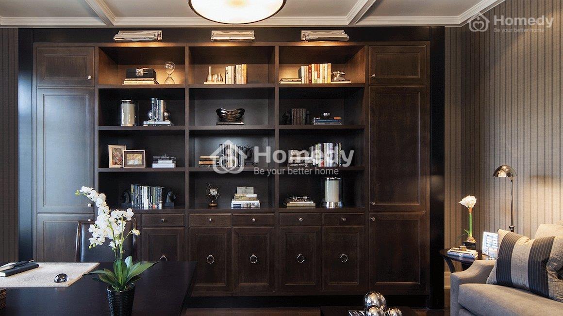 mẫu phòng đọc sách cổ điển đẹp mê đắm