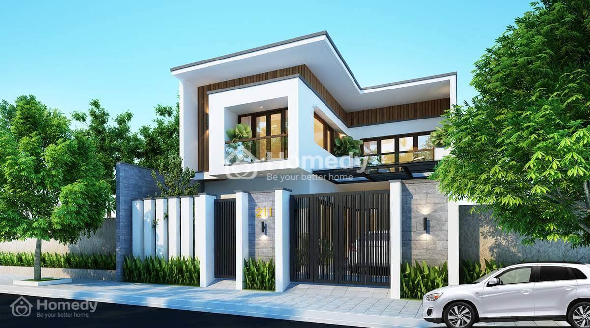 Nhà chữ L 2 tầng mái bằng rộng 60m2