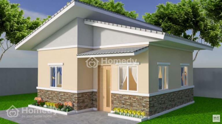 thiết kế nhà 1 tầng 2 phòng ngủ 80m2