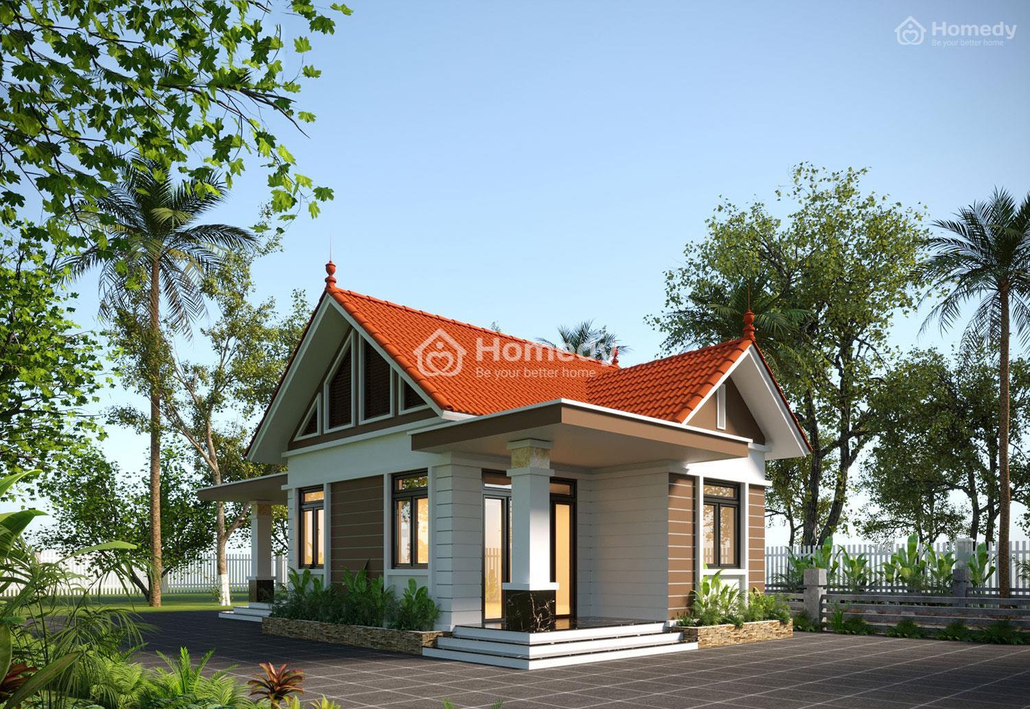 nhà cấp 4 2 phòng ngủ 70m2