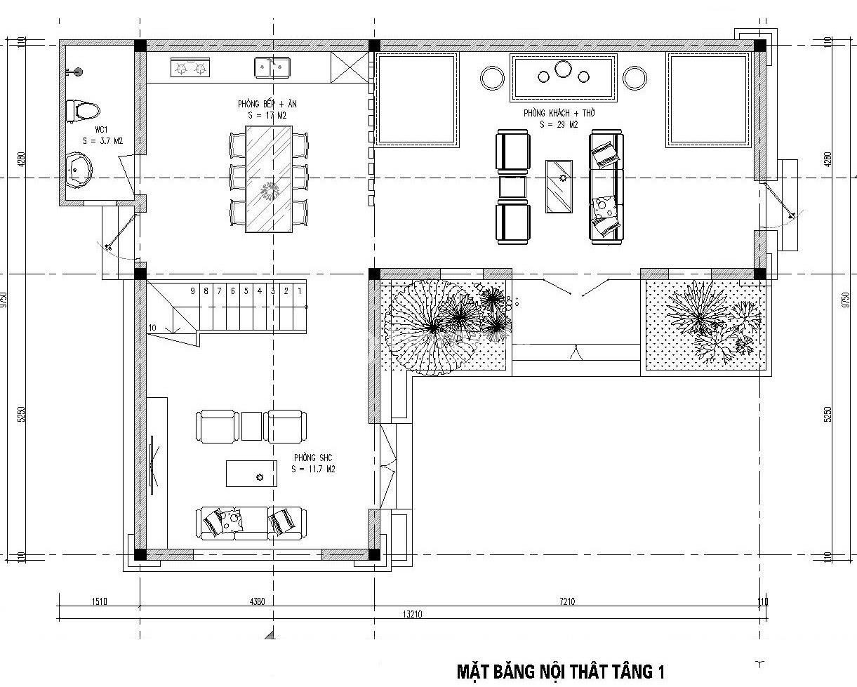Thiết kế nhà chữ l 2 tầng 80m2 mái thái xanh độc lạ