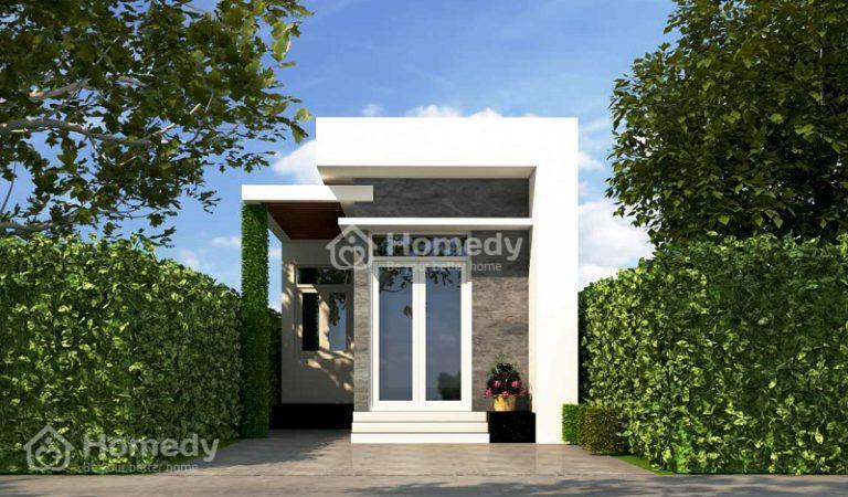 Mẫu nhà chữ l mái bằng rộng 100m2