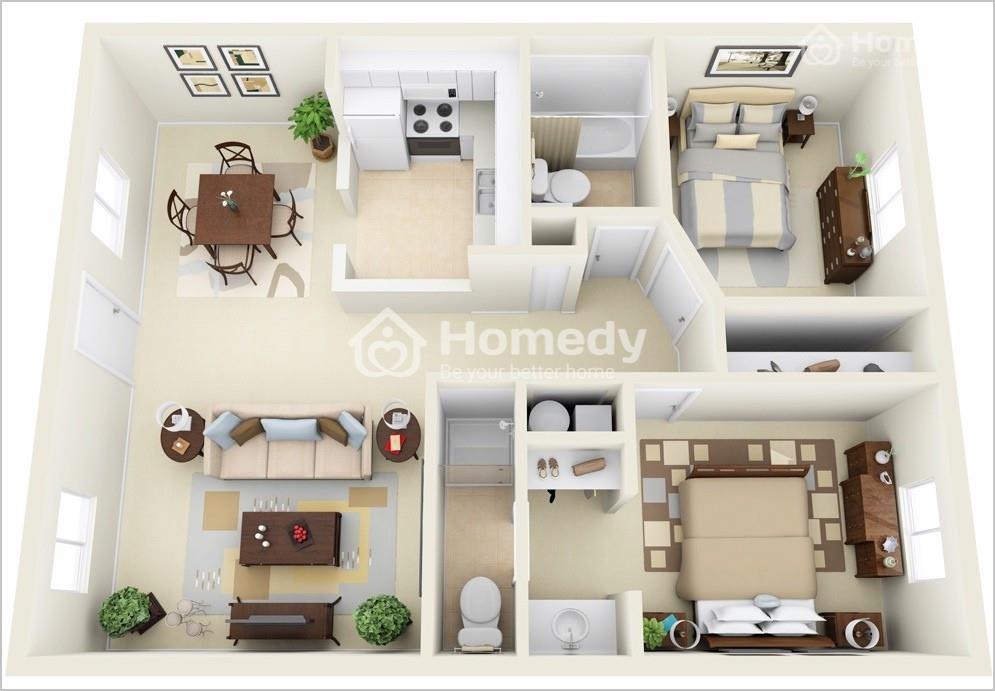 Thiết kế căn hộ 2PN Vinhomes Ocean Park