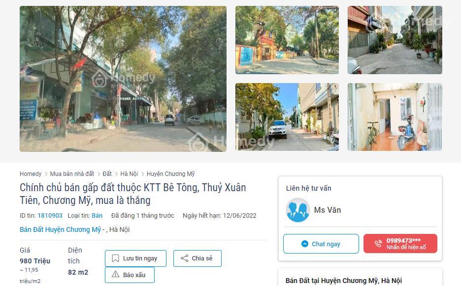 bán đất chương mỹ 300 triệu