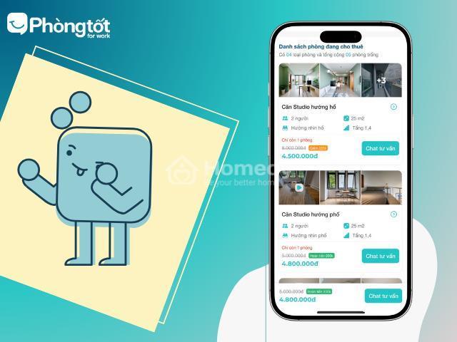 Giao diện khi phòng được cập nhật hiển thị lên hệ thống Phòngtốt