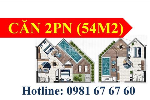 Bán gấp giá rẻ căn 2PN (54m2) chỉ 1,4 tỷ (giá 100% căn hộ đã VAT) - Tầng cao view biển 