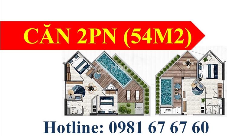 Bán gấp giá rẻ căn 2PN (54m2) chỉ 1,4 tỷ (giá 100% căn hộ đã VAT) - Tầng cao view biển  - Ảnh 1