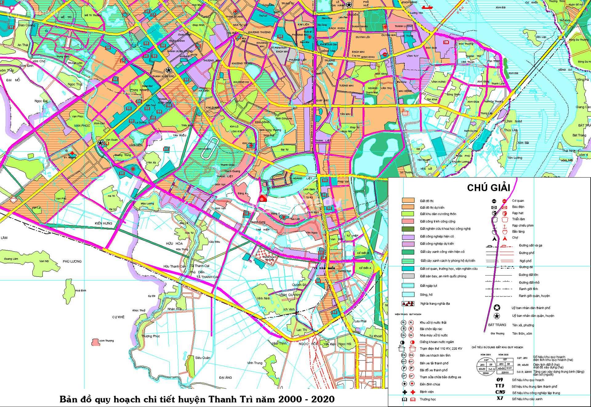 Bản đồ quy hoạch huyện Thanh Trì chi tiết, mới nhất 2022